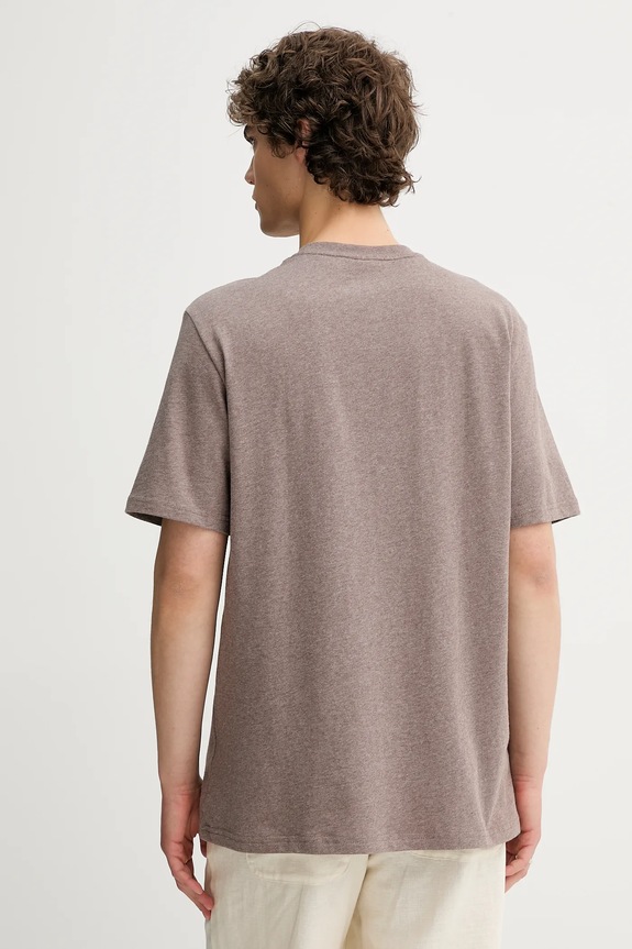 Odzież Les Deux t-shirt bawełniany Glen 1000196 brązowy