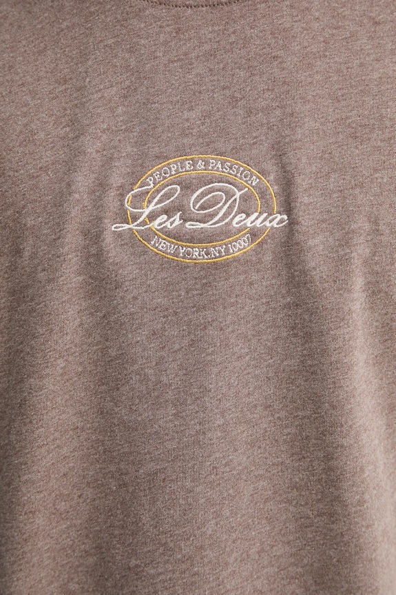 Les Deux t-shirt bawełniany Glen 1000196 brązowy