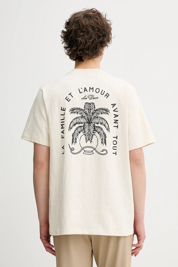 Pamučna majica Les Deux Diaz Planet friendly bež 1000212