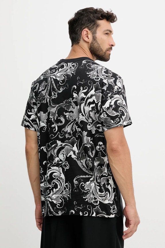 Oblečení Bavlněné tričko Versace Jeans Couture 79GAH617.JS515 černá