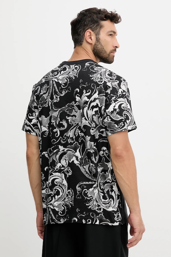 Oblečení Bavlněné tričko Versace Jeans Couture 79GAH617.JS515 černá