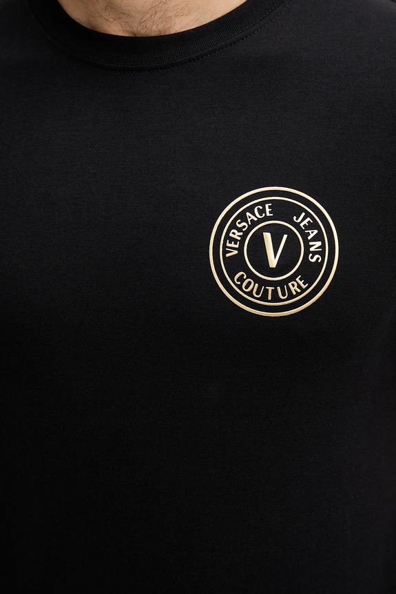 Versace Jeans Couture t-shirt bawełniany 79GAHT00.CJ00T czarny