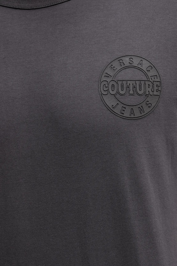 Versace Jeans Couture tricou din bumbac 79GAHT06.CJ00T gri