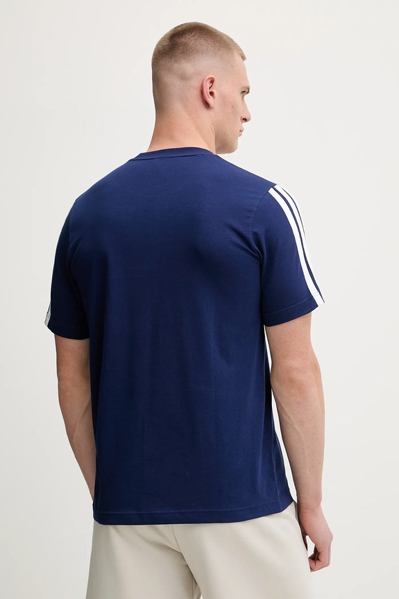 Îmbrăcăminte adidas tricou din bumbac 3-Stripes JV6785 bleumarin