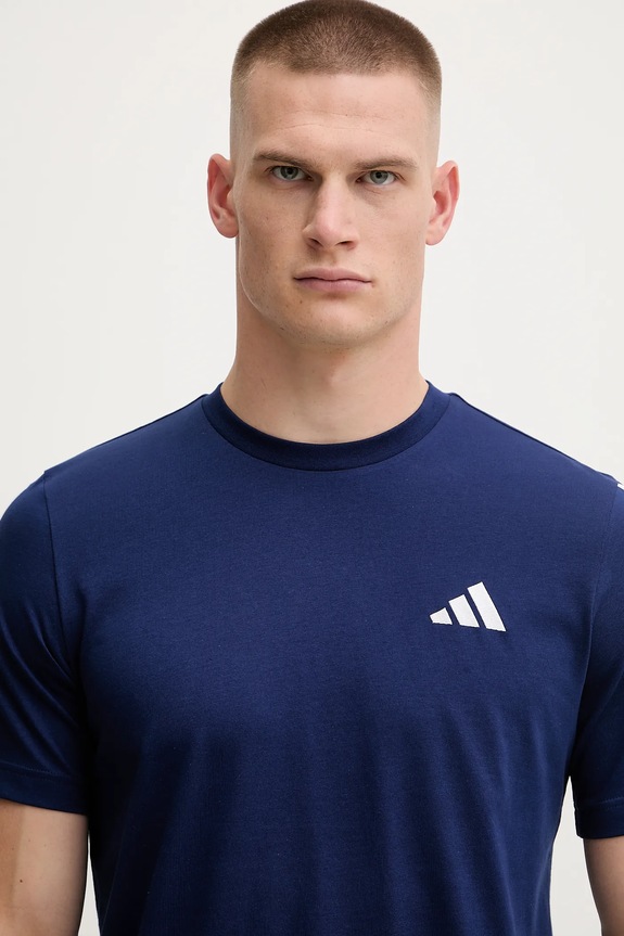 adidas tricou din bumbac 3-Stripes bleumarin JV6785