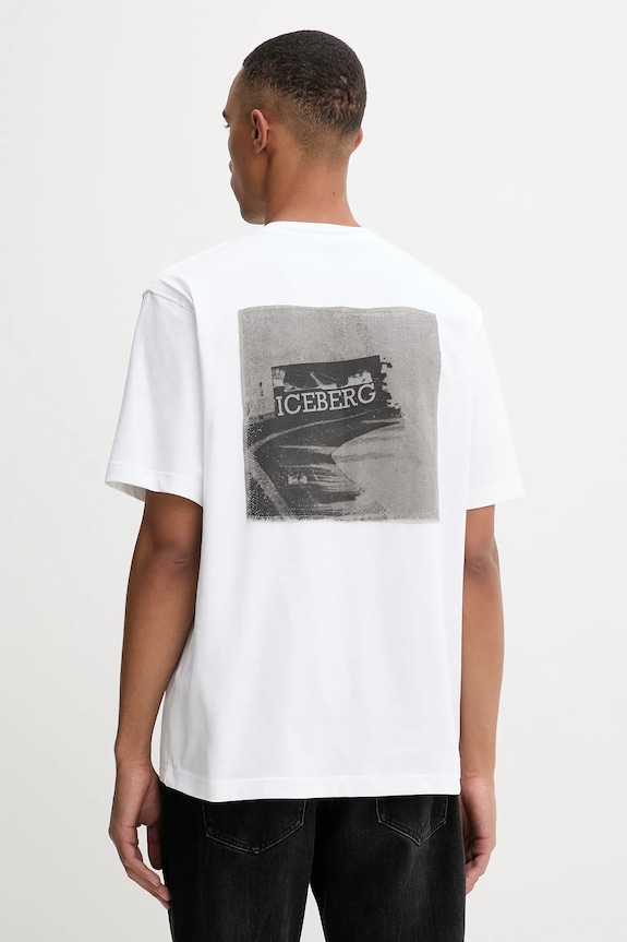 Iceberg t-shirt z elastanem biały F024.6318