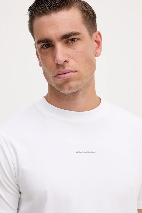 Odzież Karl Lagerfeld t-shirt bawełniany 554235.755051 biały
