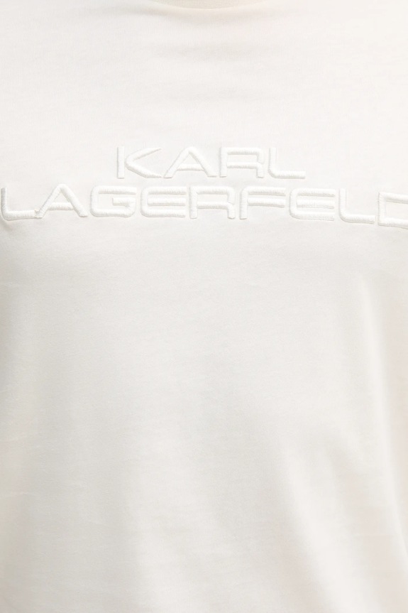 Karl Lagerfeld t-shirt bawełniany 554227.755037 beżowy