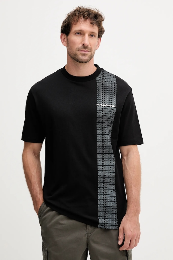 Бавовняна футболка Karl Lagerfeld бавовна чорний 554225.755143