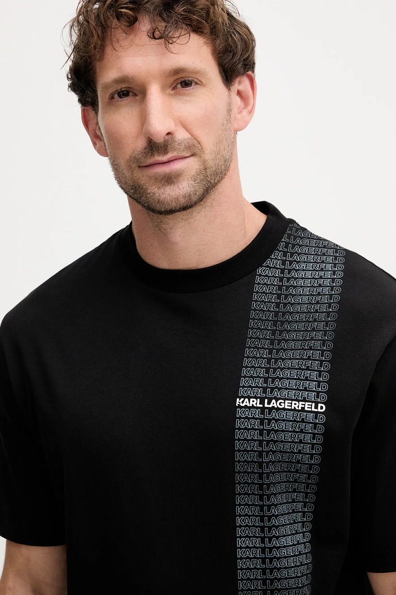 Бавовняна футболка Karl Lagerfeld чорний 554225.755143