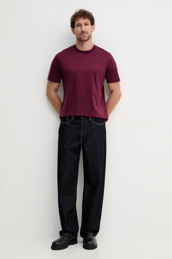 Karl Lagerfeld tricou din bumbac 554200.755002 burgundia AW25