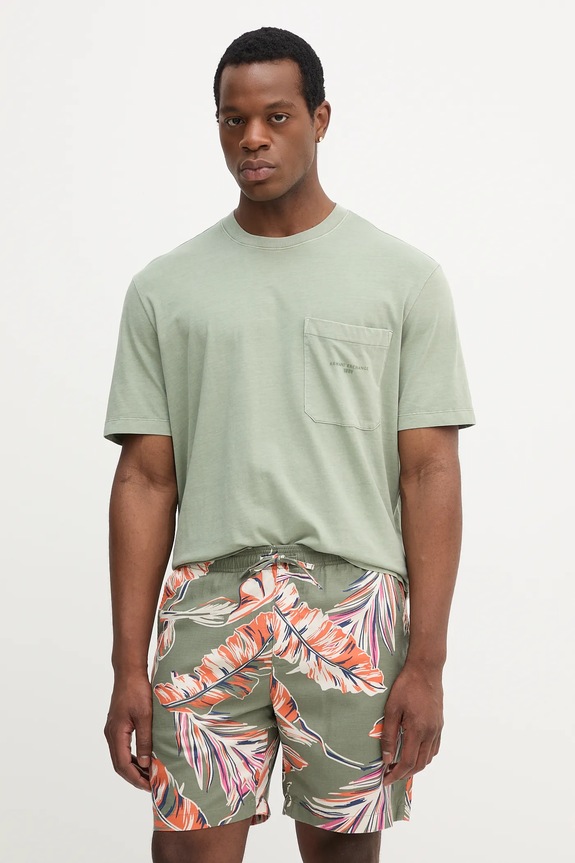 Хлопковая футболка Armani Exchange хлопок зелёный XM001072.AF16283