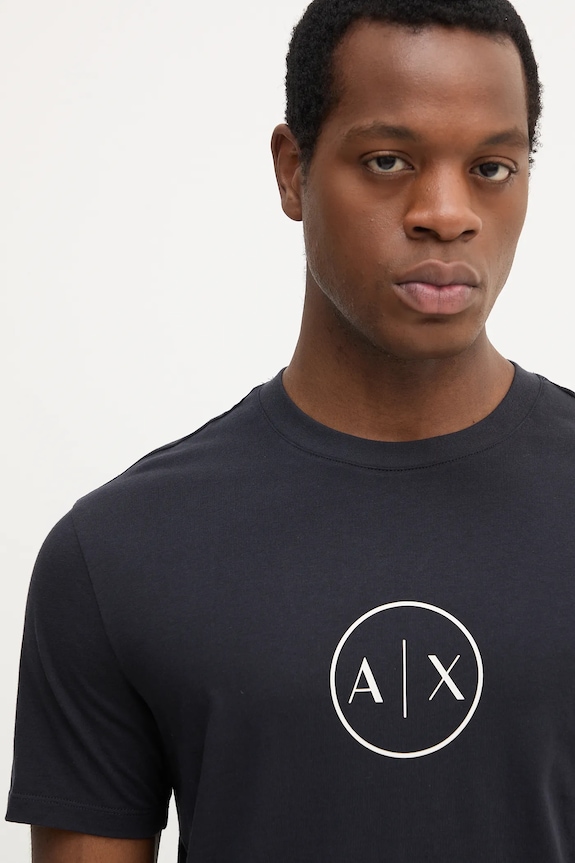 Armani Exchange pamut póló sötétkék XM001853.AF10356
