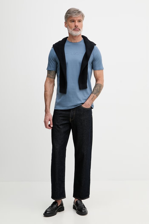 Armani Exchange maglietta basic da uomo in cotone XM001280.AF10361 blu SS26