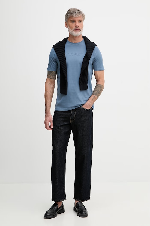 Armani Exchange maglietta basic da uomo in cotone XM001280.AF10361 blu SS26