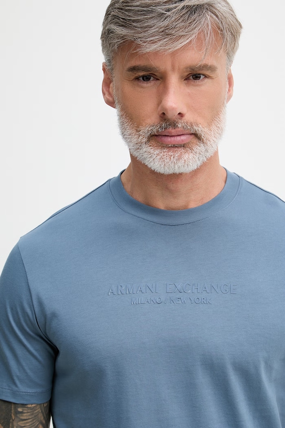Armani Exchange maglietta basic da uomo in cotone blu XM001280.AF10361