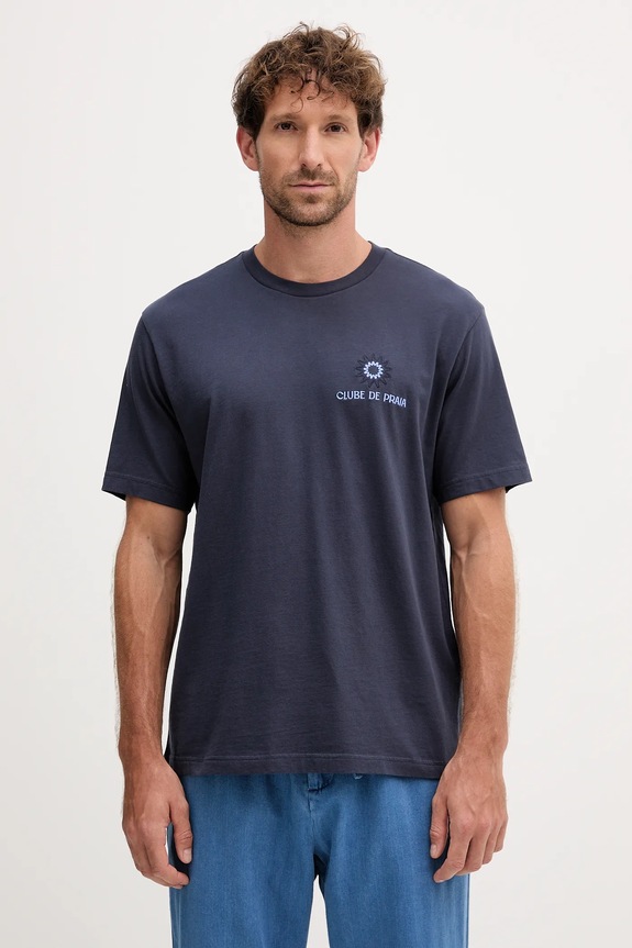 Frescobol Carioca t-shirt in cotone applique blu 2578.841