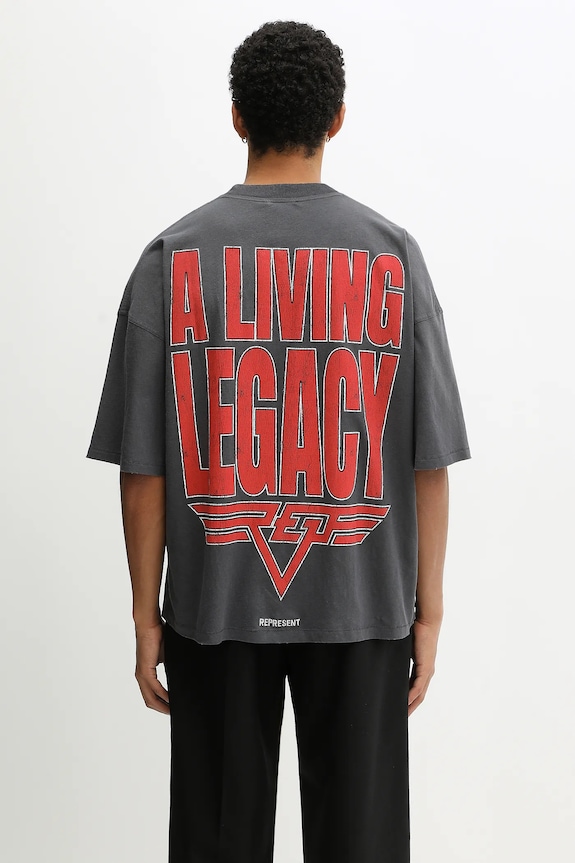 Odzież Represent t-shirt dwustronny Reversible Living Legacy Falcon MLM100679 szary