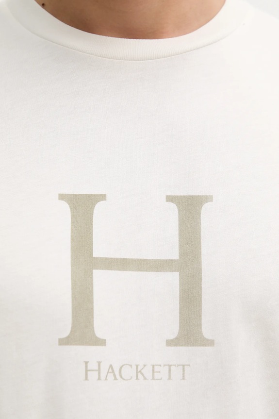 Βαμβακερό μπλουζάκι Hackett London HM5000002 μπεζ