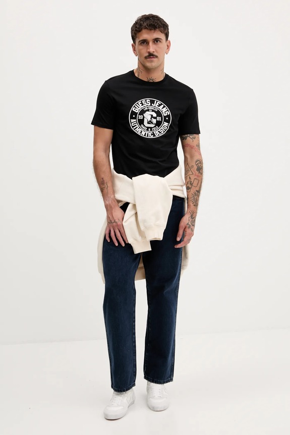 Guess Jeans tricou din bumbac M5YI29.K8HM0 negru AW25