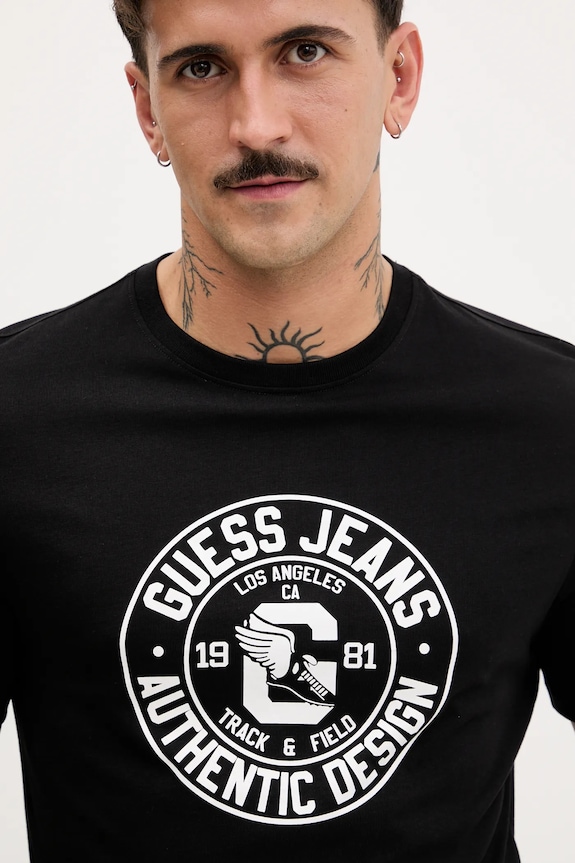 Guess Jeans tricou din bumbac negru M5YI29.K8HM0