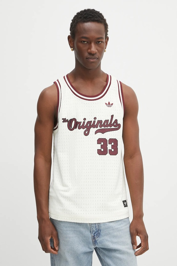 adidas Originals tricou fără mâneci OG Jersey print bej JM9953