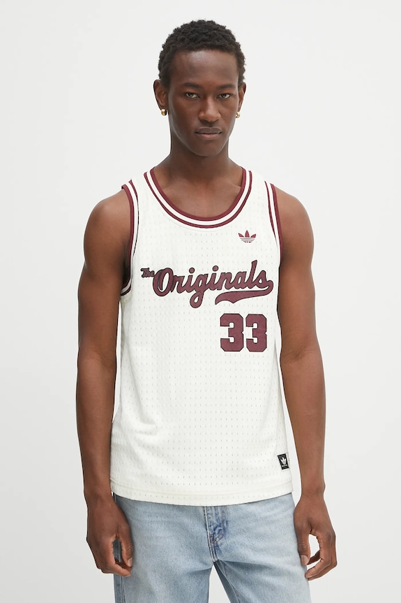 adidas Originals tricou fără mâneci OG Jersey print bej JM9953