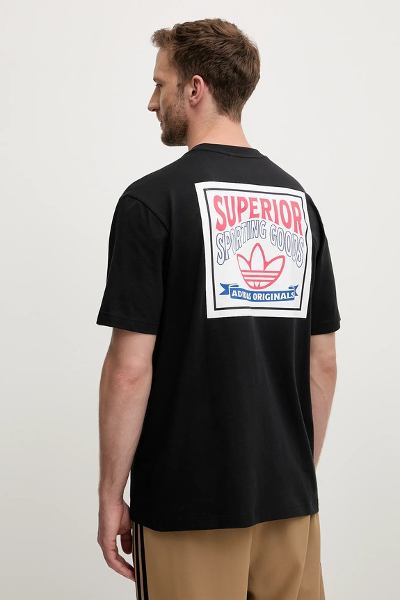 Bavlněné tričko adidas Originals Graphic Lo Ss T potisk černá JW0161