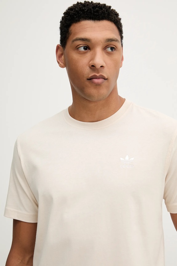 adidas Originals t-shirt bawełniany Trefoil Essential beżowy JY6268