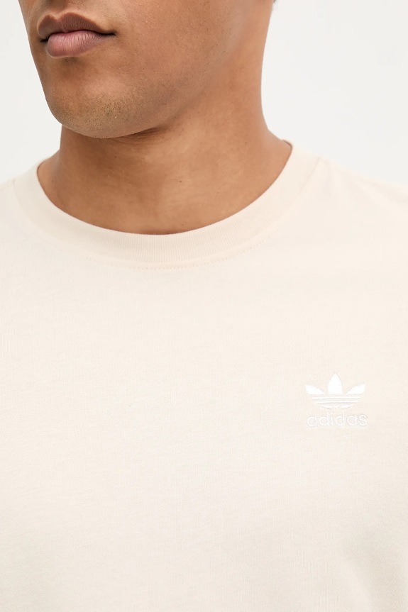 adidas Originals t-shirt bawełniany Trefoil Essential JY6268 beżowy