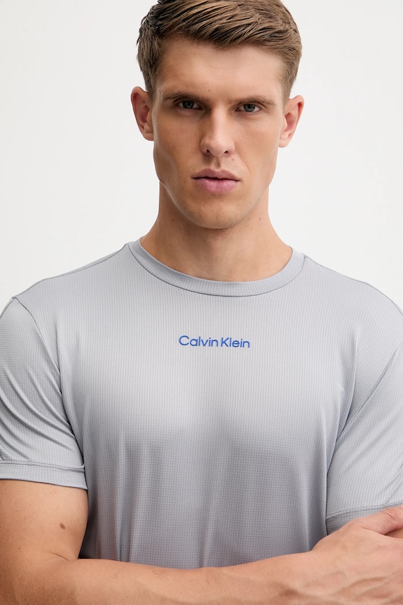Tréninkové tričko Calvin Klein Performance šedá LVGMF5K101