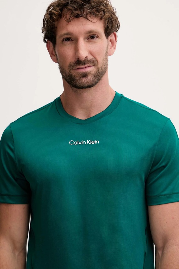 Tréninkové tričko Calvin Klein Performance zelená LVGMF5K101