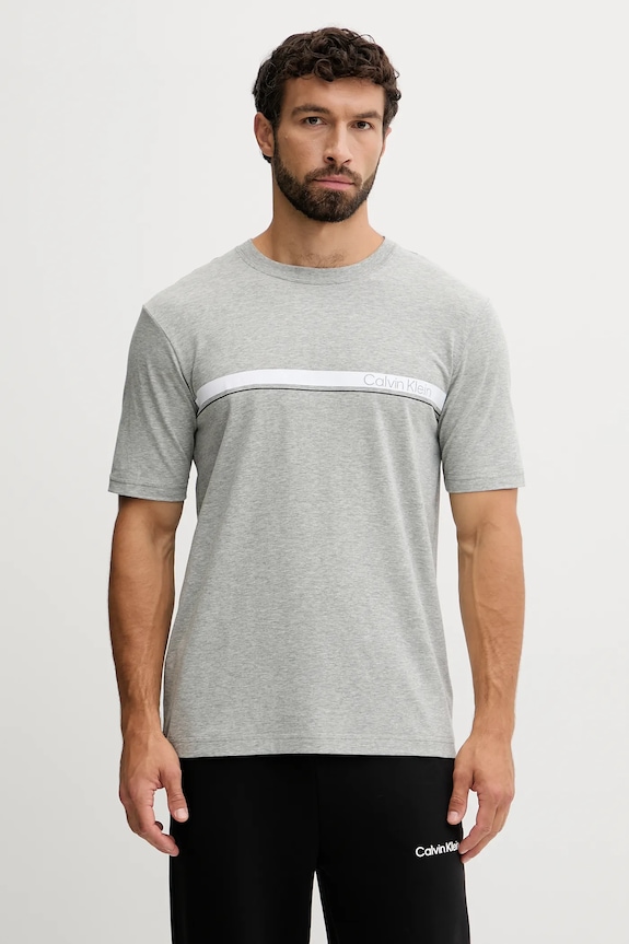 Tričko Calvin Klein Performance potlač sivá LVGMF5K108