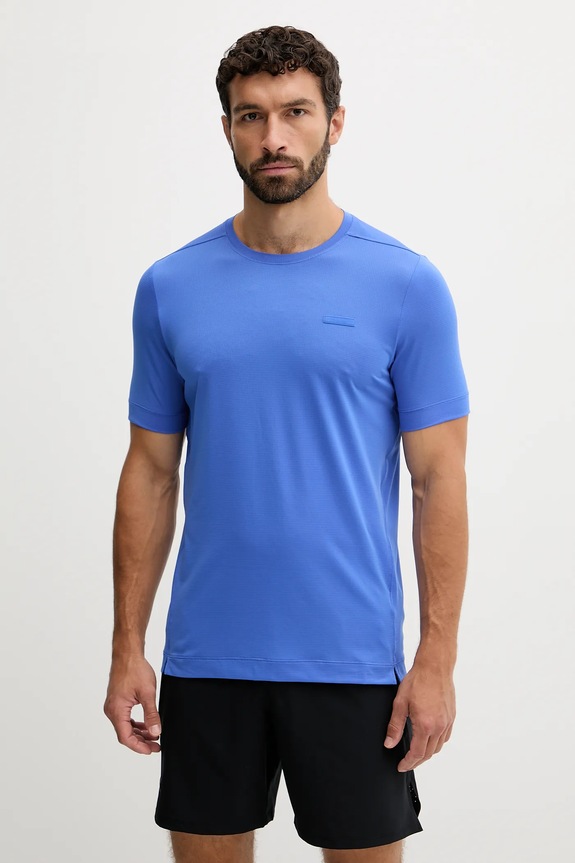 Μπλουζάκι προπόνησης Calvin Klein Performance στάμπα μπλε LVGMS5K176