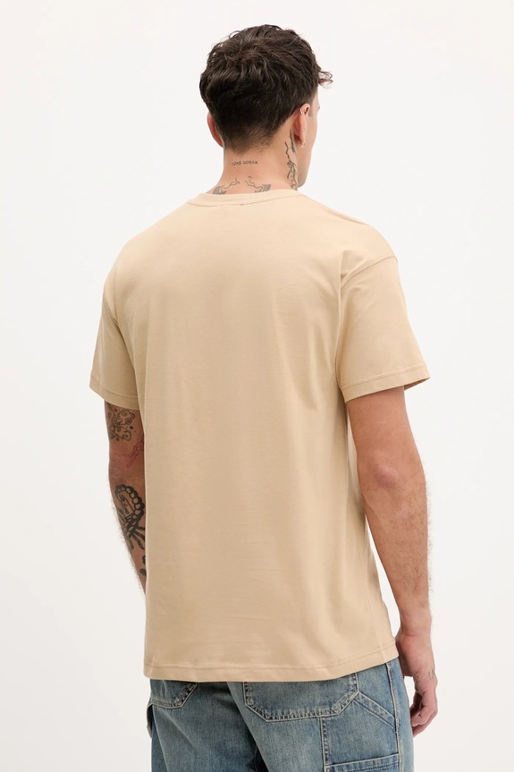 Odzież Diesel t-shirt bawełniany T-NORM-T6 A19436.0PLAT beżowy