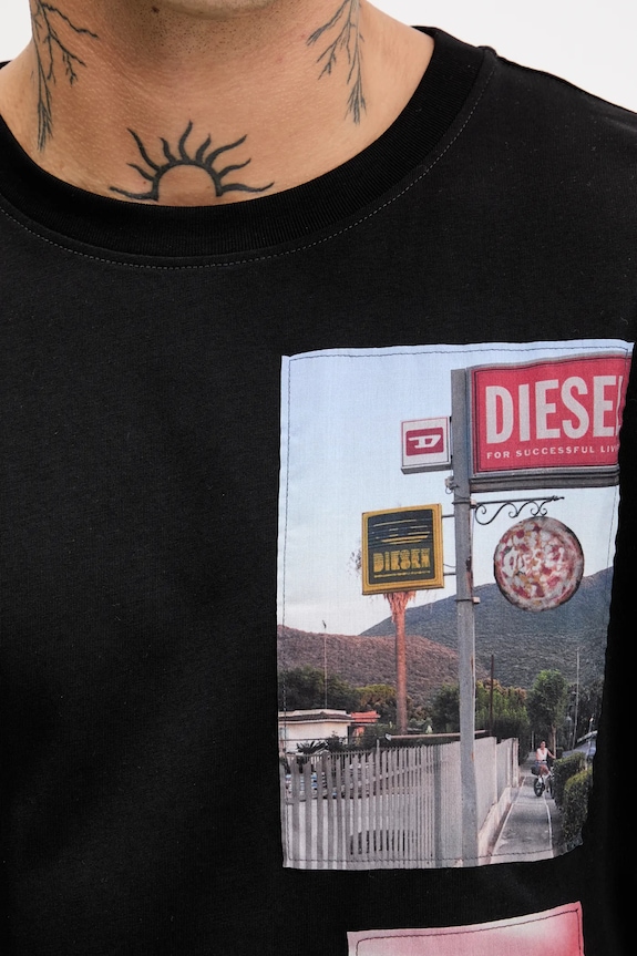 Diesel t-shirt bawełniany T-BOXT-T3 A19467.0PLAT czarny