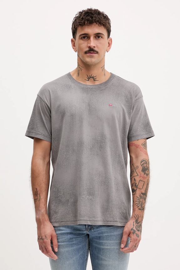 Diesel tricou din bumbac T-NORM-T8 cu modele gri A18486.0PLBU