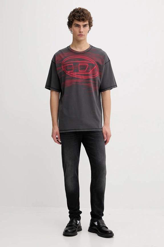 Diesel pamut póló T-BOXT-T5 A18653.0AGCA szürke AW25