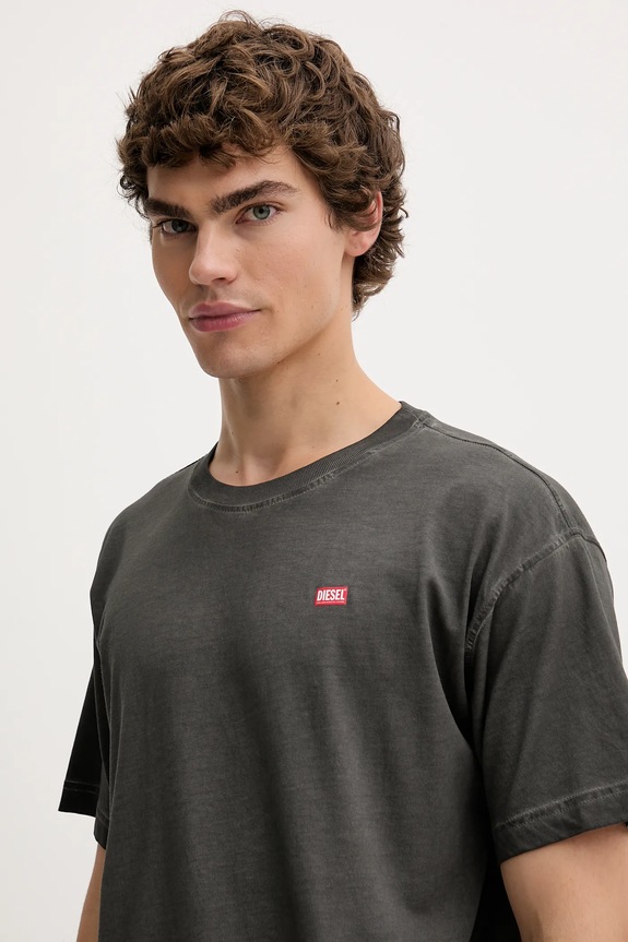 Diesel t-shirt męski bawełniany T-NORM-T7 szary A18739.0IKBQ