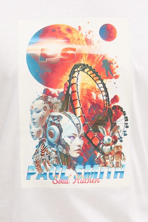 Bavlněné tričko PS Paul Smith M2R.011R.TP5415 bílá