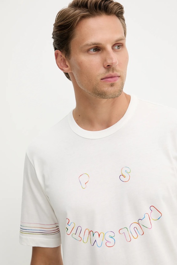 Bavlněné tričko PS Paul Smith M2R.220X.TP5422 bílá