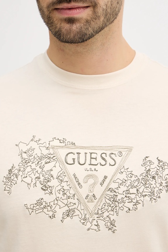 Хлопковая футболка Guess M5BI07.I3Z14 бежевый