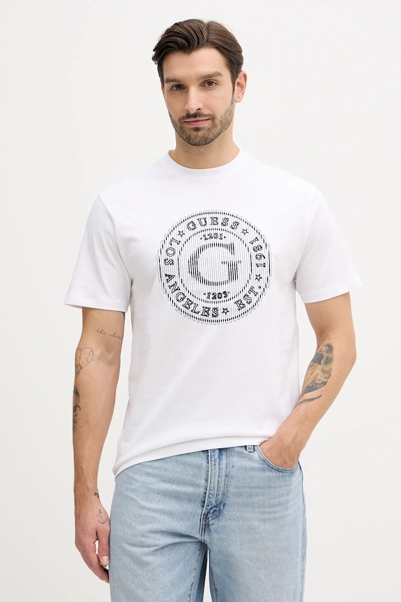 Бавовняна футболка Guess regular білий M5BI15.K8FQ4