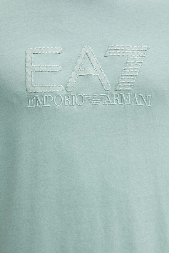 Pamučna majica EA7 Emporio Armani AF10375.7M000898 tirkizna