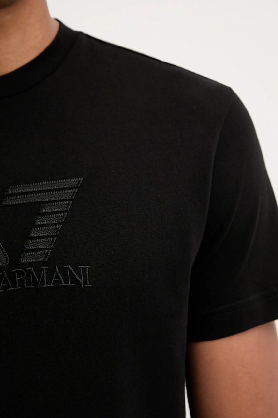 Bavlnené tričko EA7 Emporio Armani čierna AF10375.7M000898