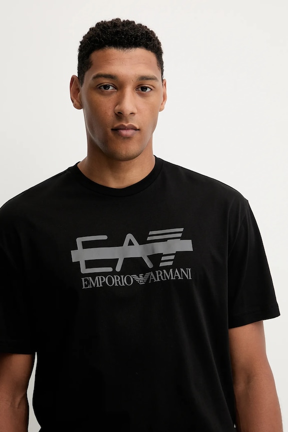 Bavlnené tričko EA7 Emporio Armani čierna AF10375.7M001129