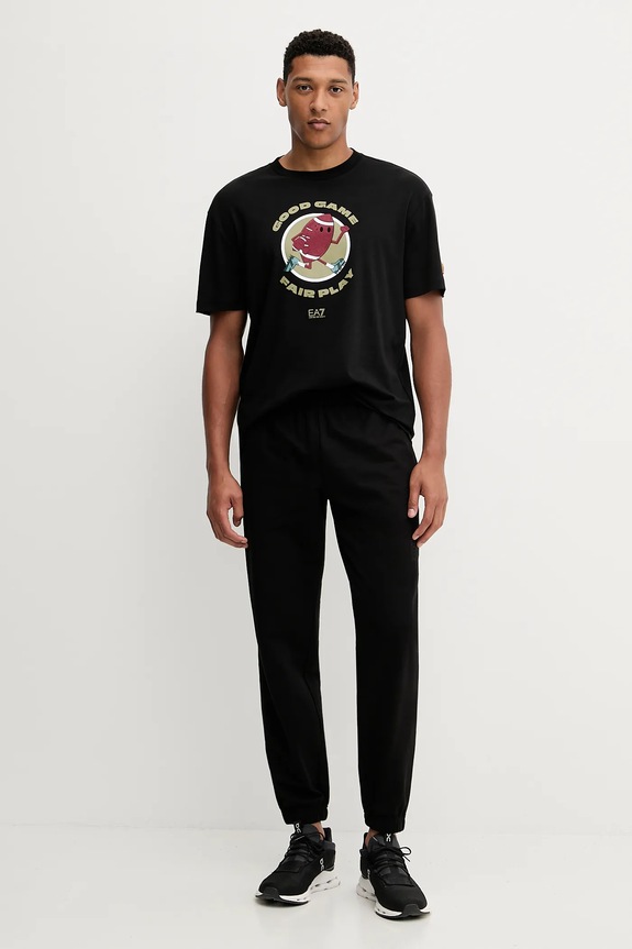 EA7 Emporio Armani t-shirt in cotone AF10441.7M000774 nero AW25