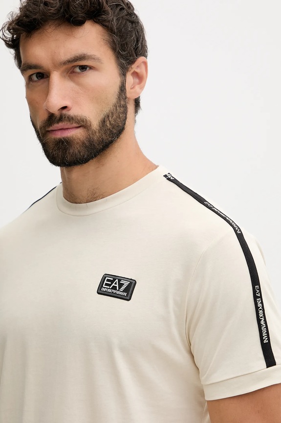 Bavlnené tričko EA7 Emporio Armani béžová AF10375.7M000956
