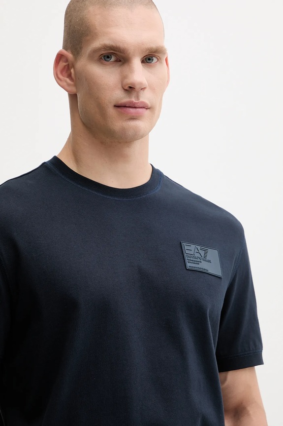 EA7 Emporio Armani pamut póló sötétkék AF13741.7X000127