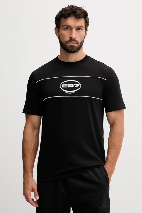 Μπλουζάκι EA7 Emporio Armani στάμπα μαύρο AF16548.7M000984